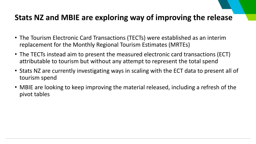 stats nz and mbie are exploring way of improving