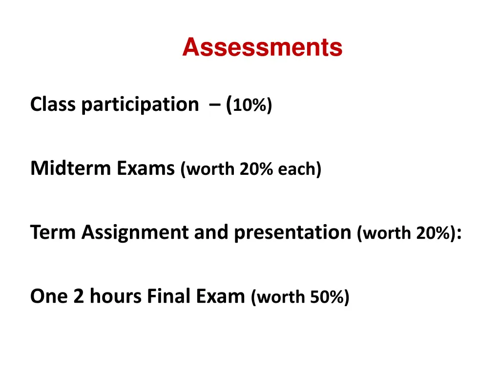 assessments