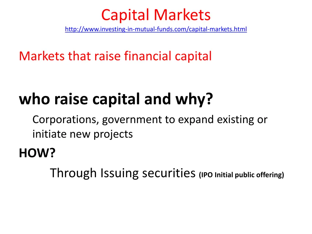 capital markets http www investing in mutual