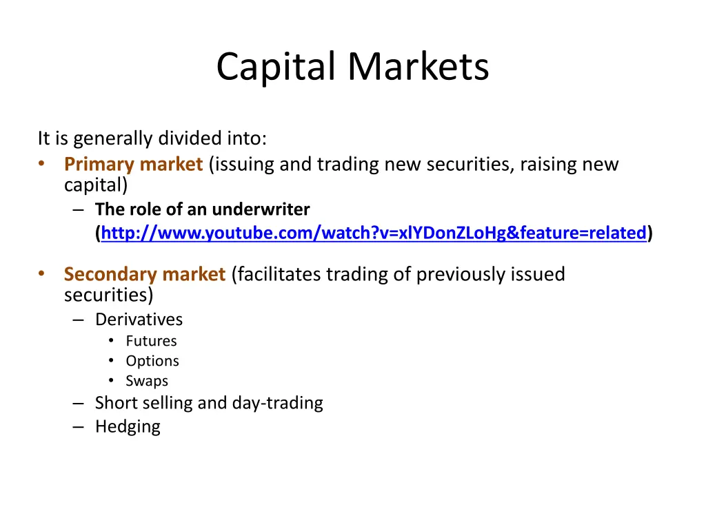 capital markets