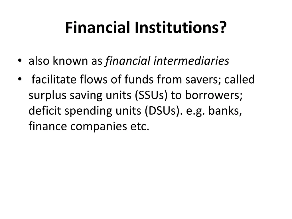 financial institutions