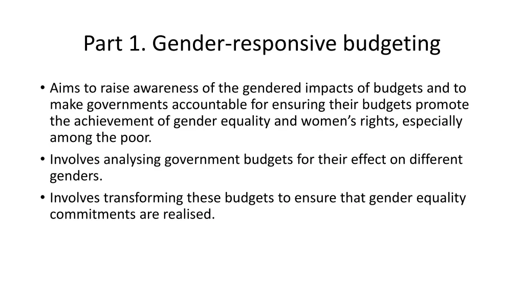 part 1 gender responsive budgeting