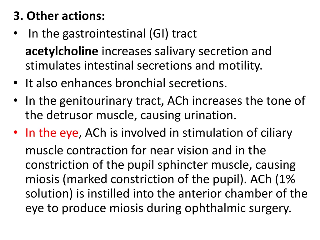 3 other actions in the gastrointestinal gi tract