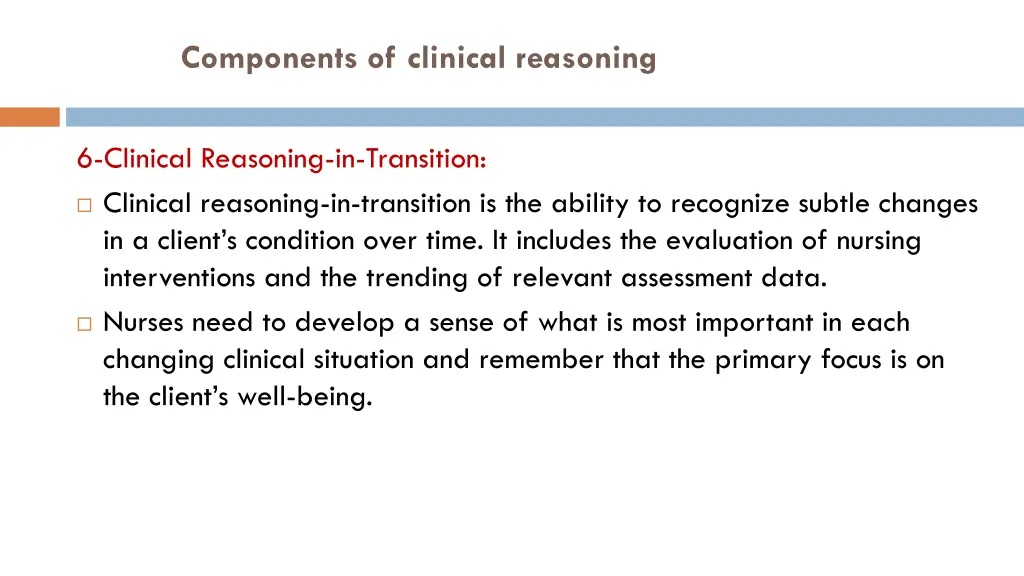 components of clinical reasoning 5