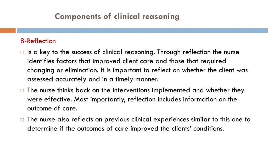 components of clinical reasoning 8