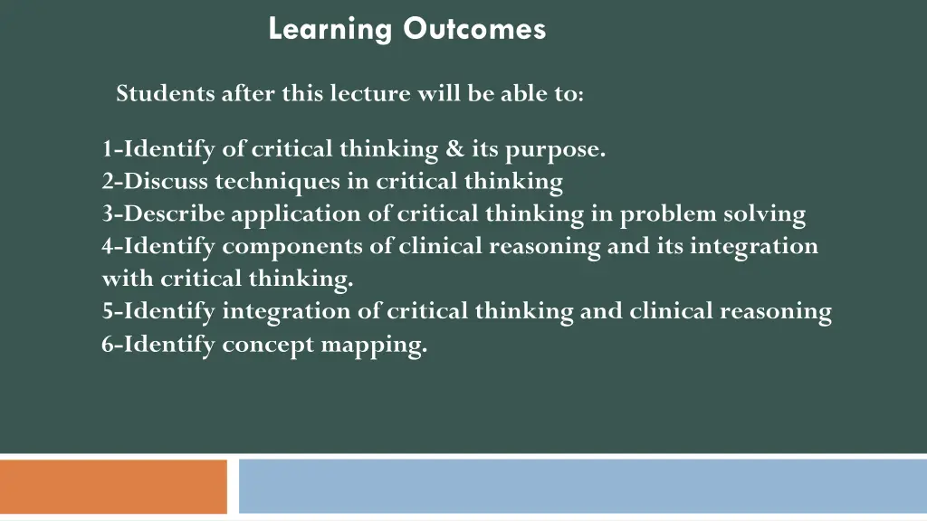 learning outcomes