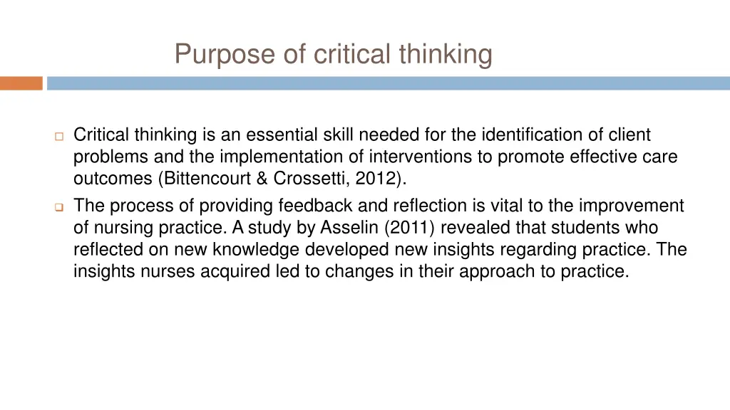 purpose of critical thinking