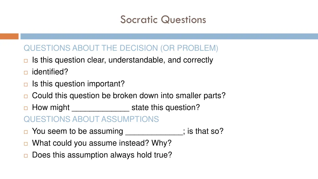 socratic questions