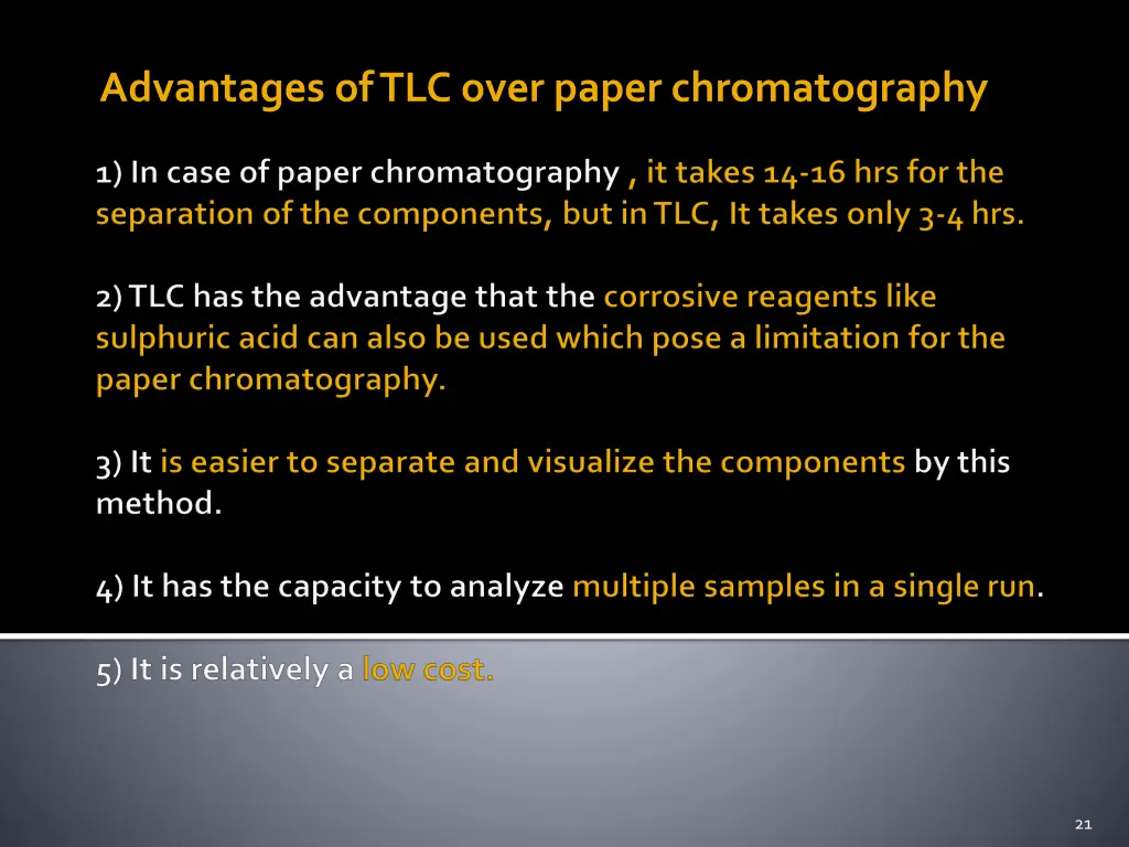 advantages of tlc over paper chromatography