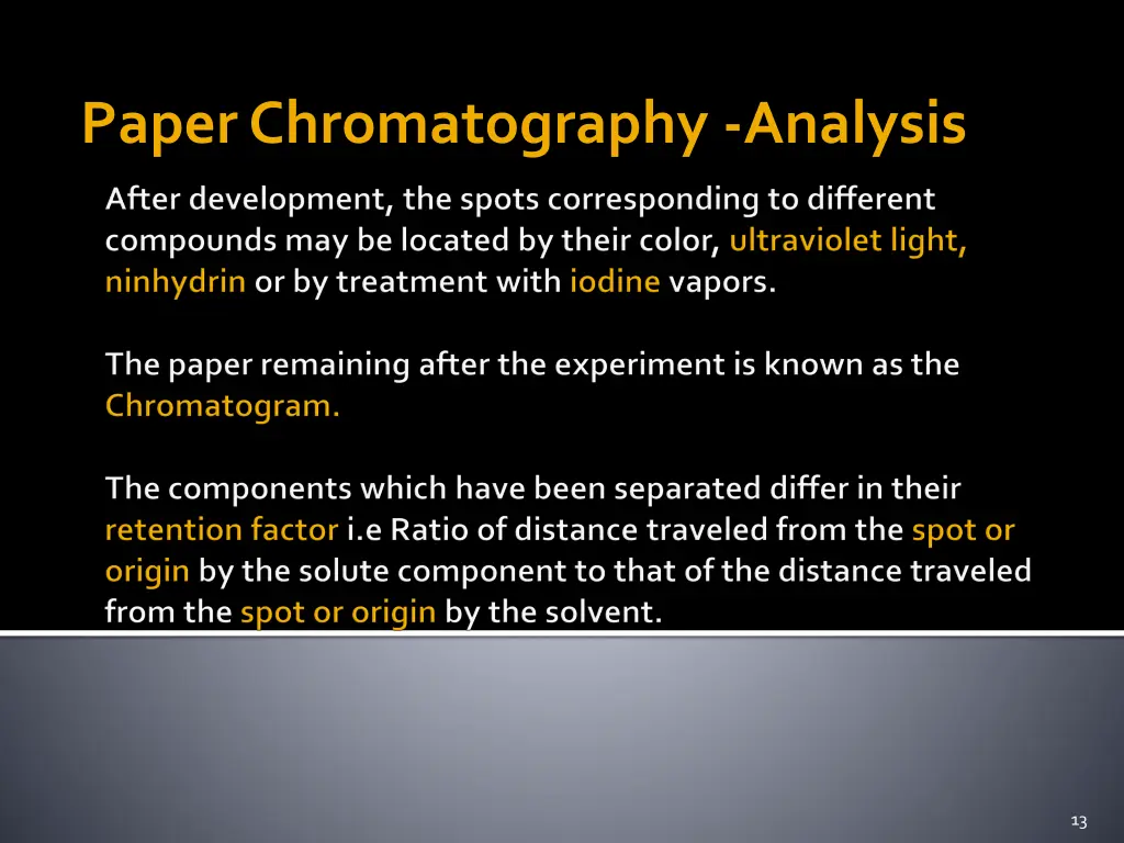 paper chromatography analysis