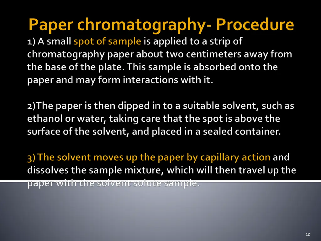 paper chromatography procedure