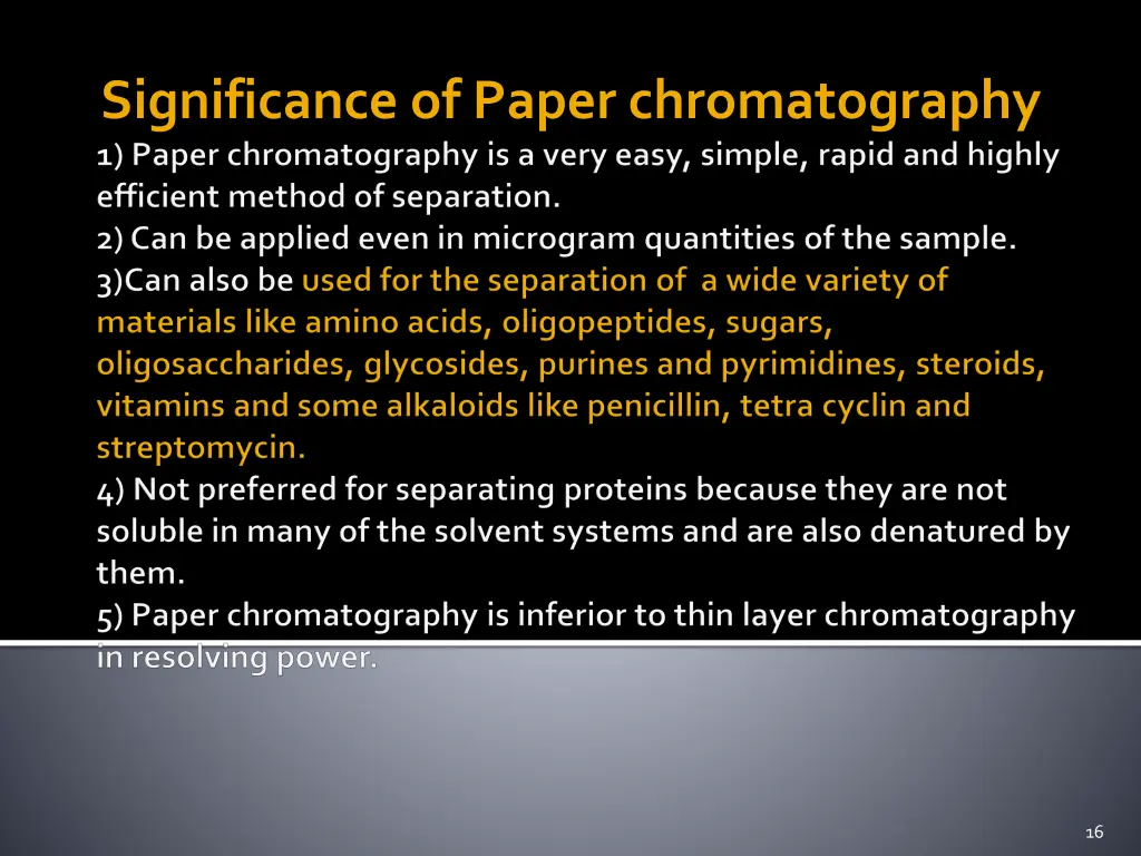 significance of paper chromatography