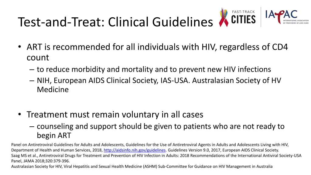 test and treat clinical guidelines