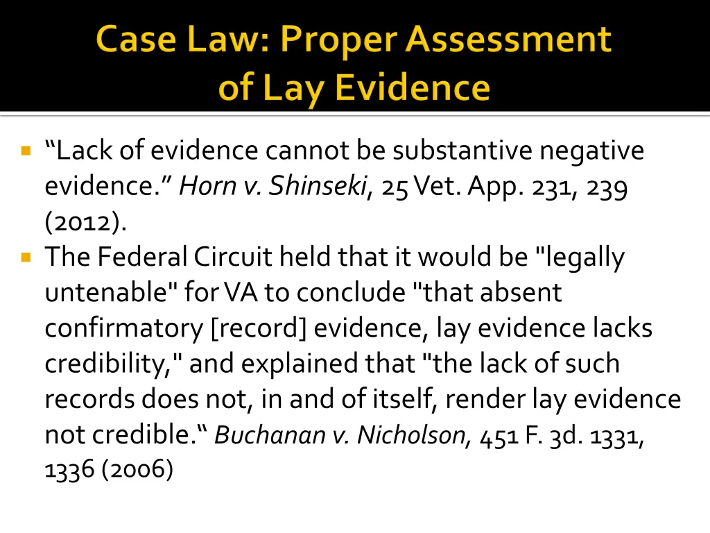 lack of evidence cannot be substantive negative