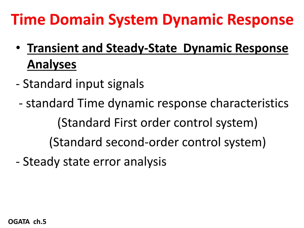 time domain system dynamic response 1