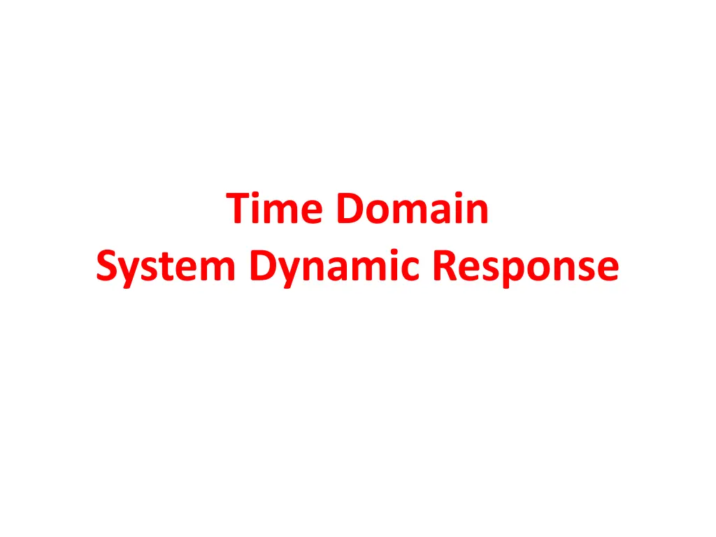 time domain system dynamic response