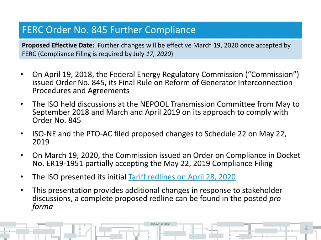 ferc order no 845 further compliance