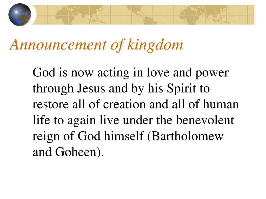 announcement of kingdom