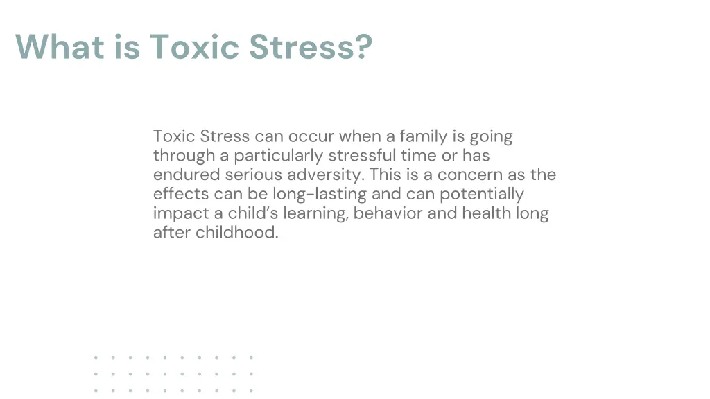 what is toxic stress