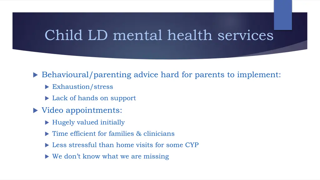 child ld mental health services