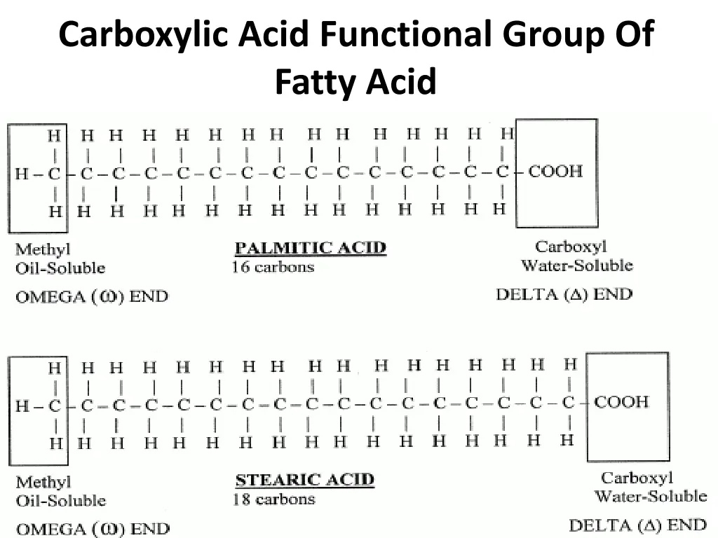 carboxylic acid functional group of fatty acid