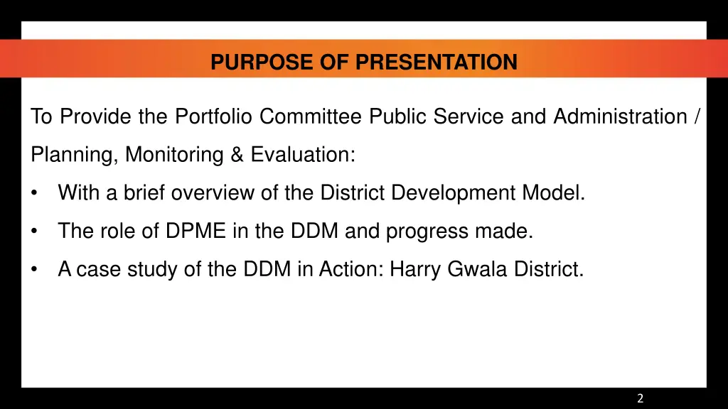 purpose of presentation