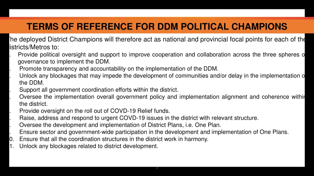 terms of reference for political district