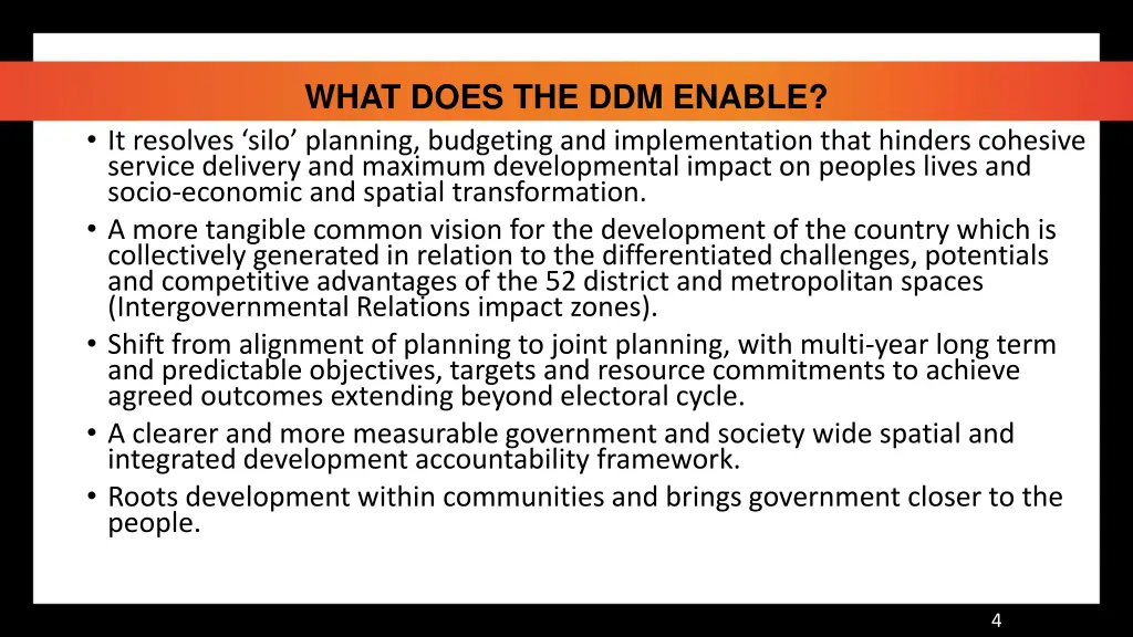 what does the ddm enable it resolves silo