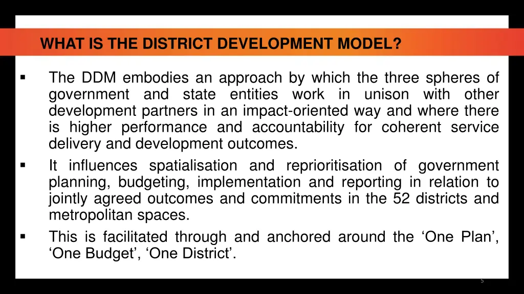 what is the district development model