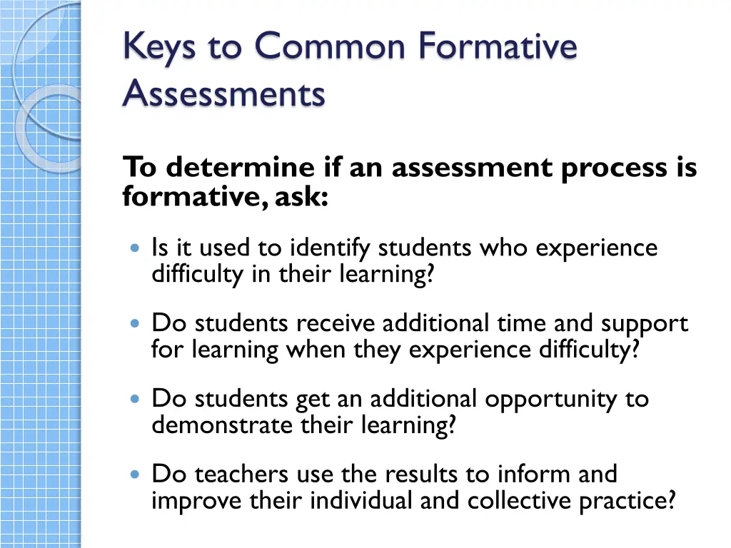 keys to common formative assessments