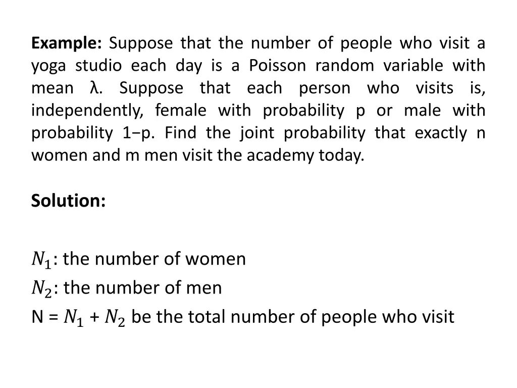 example suppose that the number of people