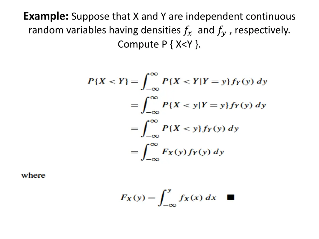 example suppose that x and y are independent