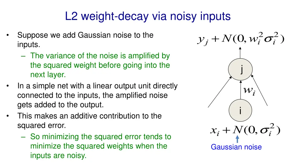 l2 weight decay via noisy inputs