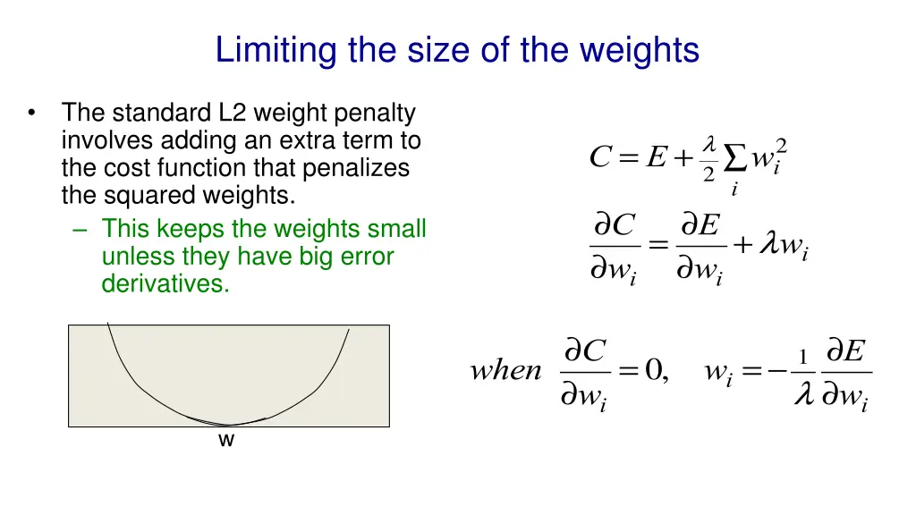 limiting the size of the weights