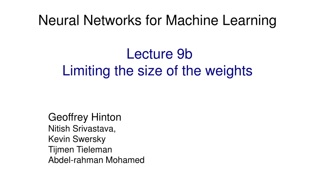 neural networks for machine learning 1