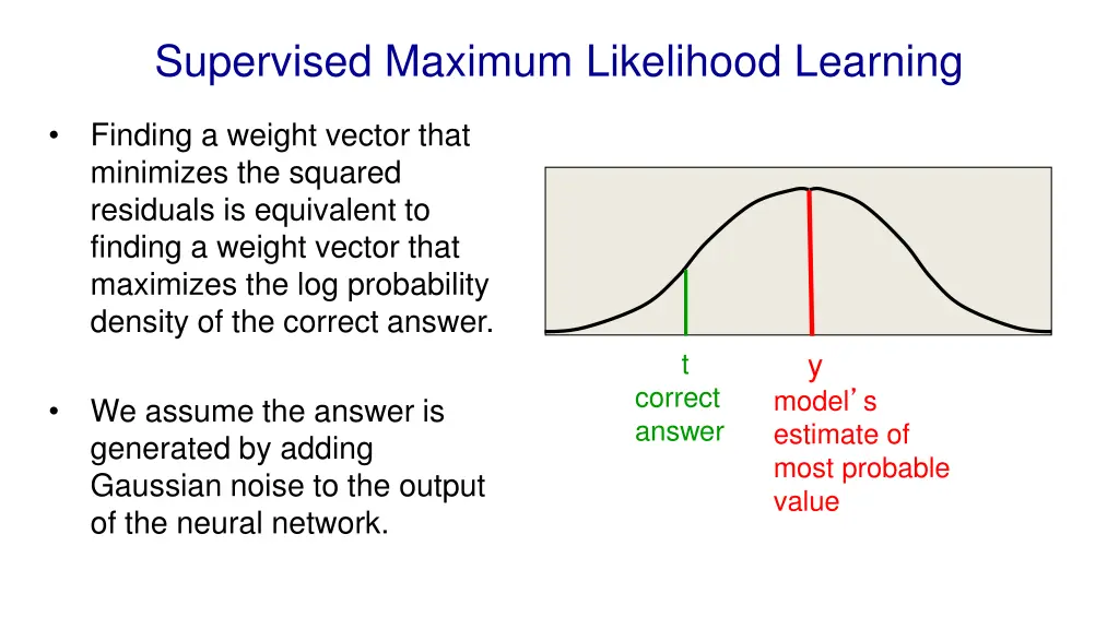 supervised maximum likelihood learning