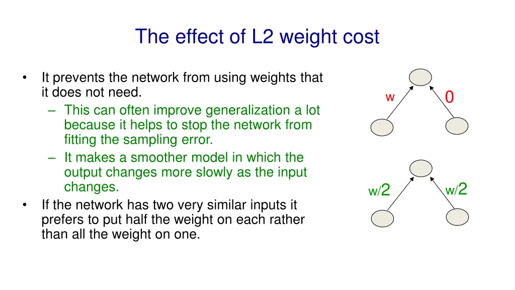 the effect of l2 weight cost