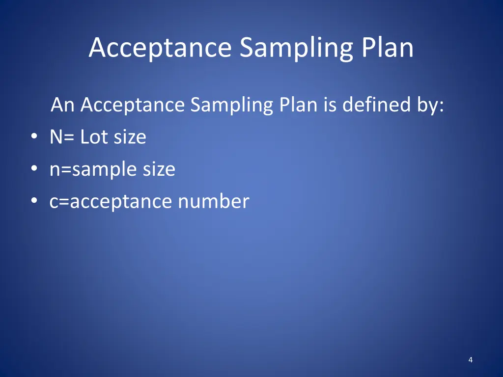 acceptance sampling plan