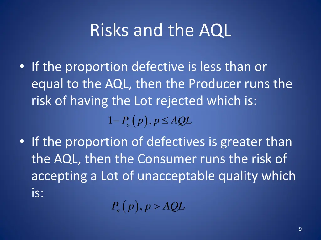 risks and the aql