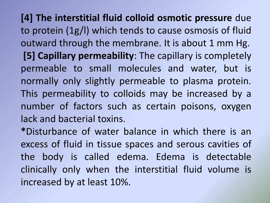 4 the interstitial fluid colloid osmotic pressure