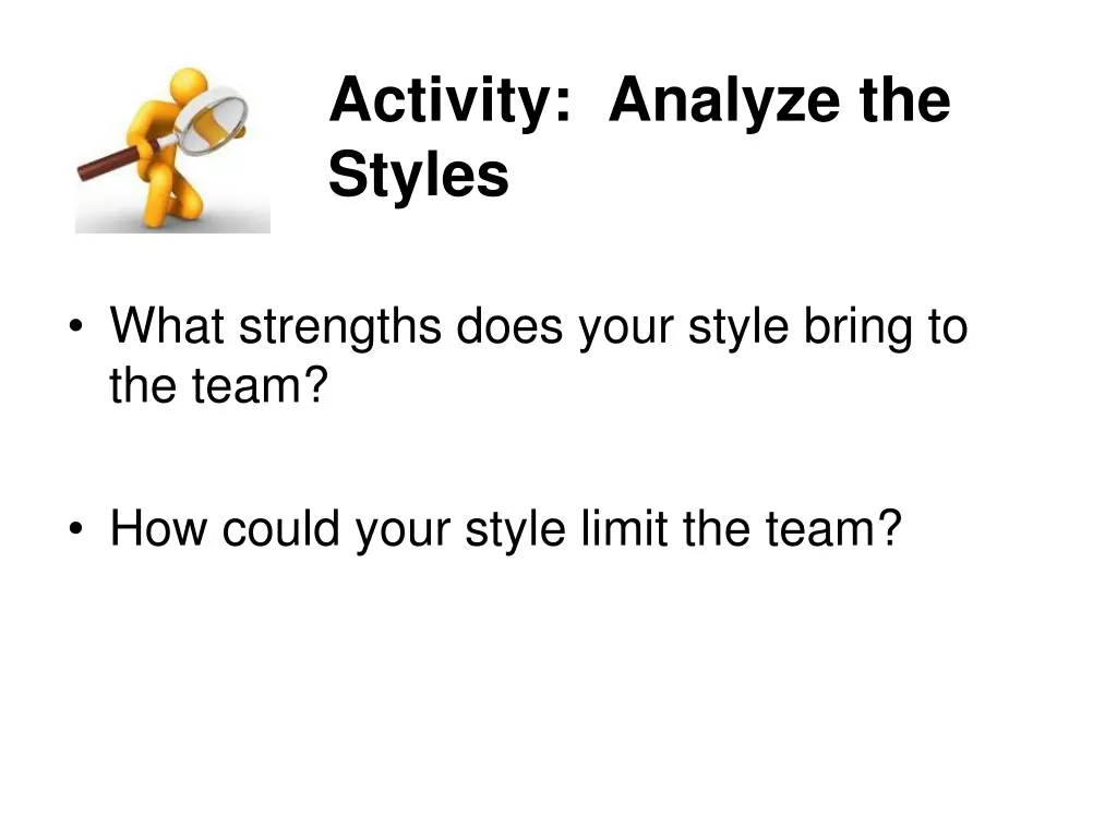 activity analyze the styles