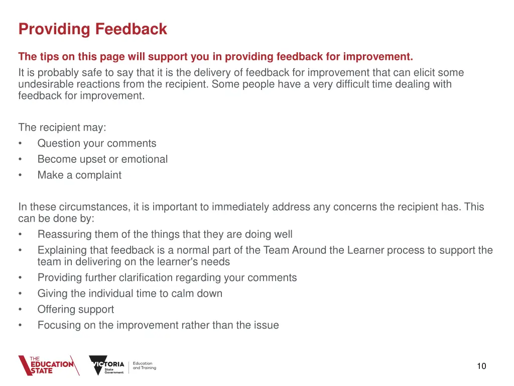 providing feedback 3