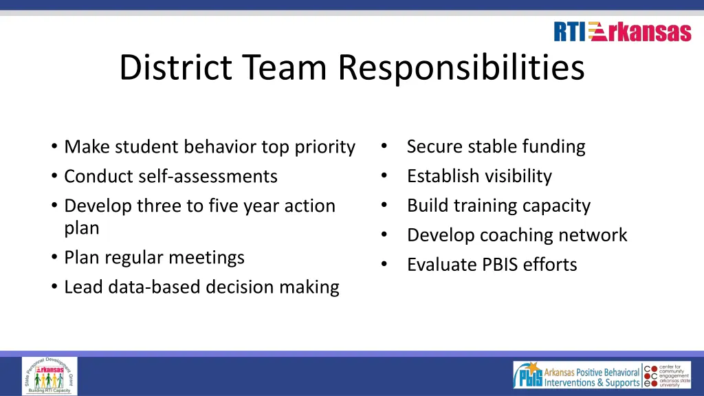 district team responsibilities