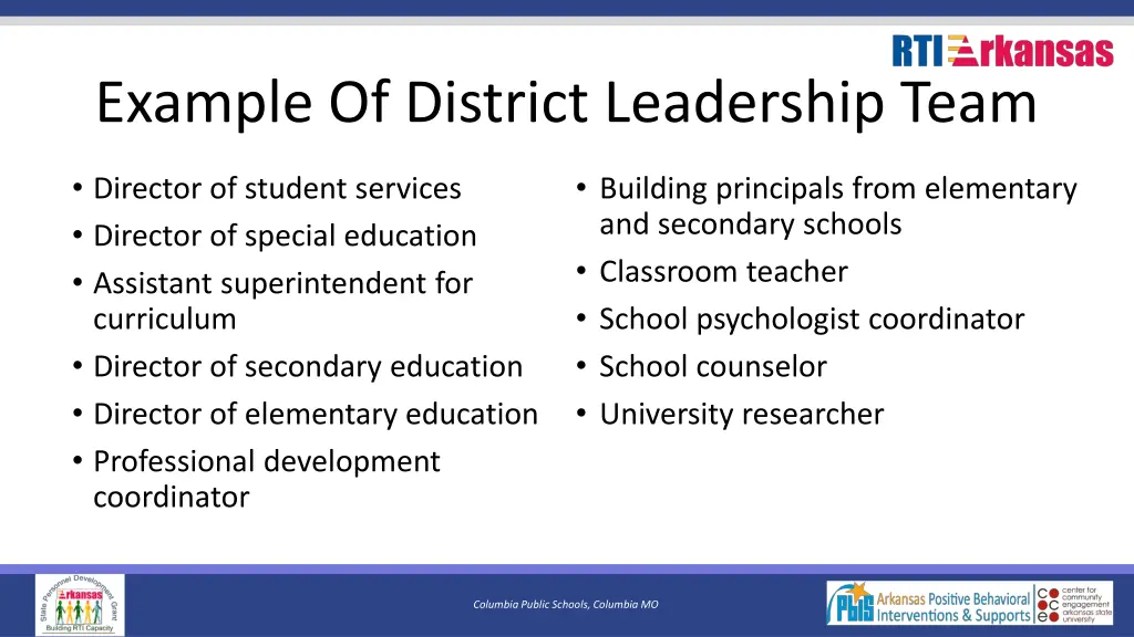 example of district leadership team