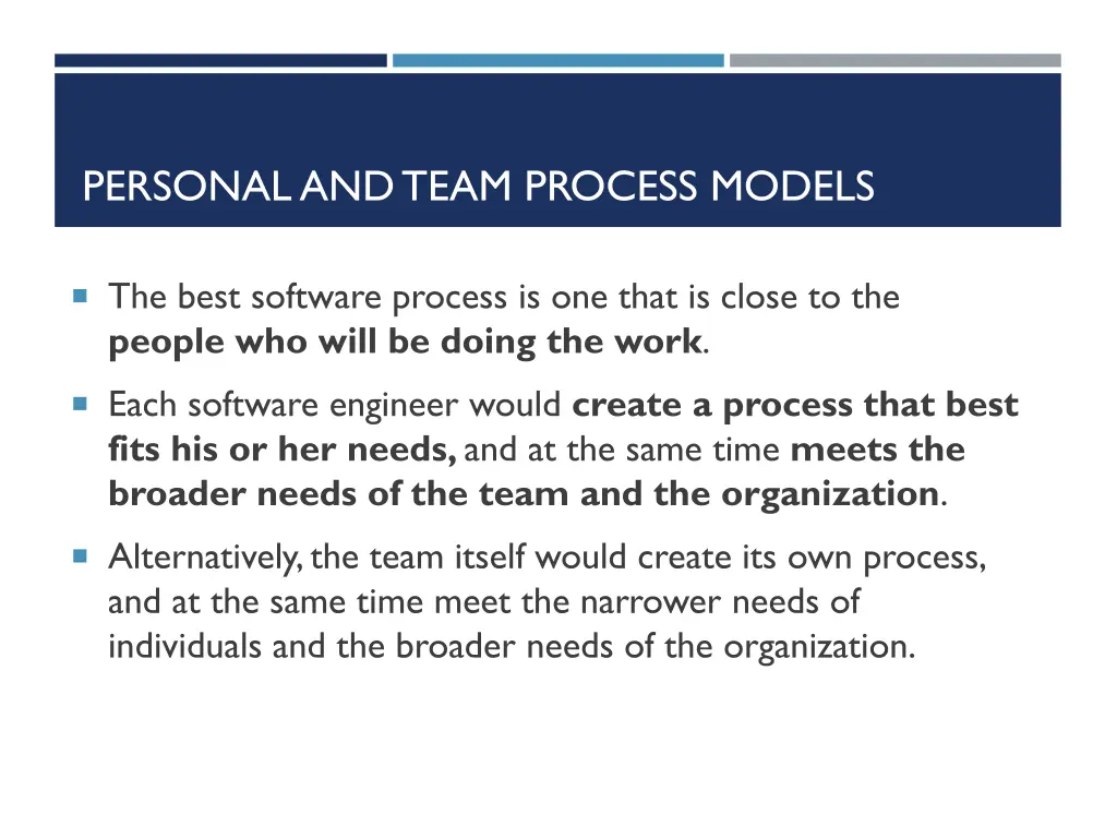 personal and team process models