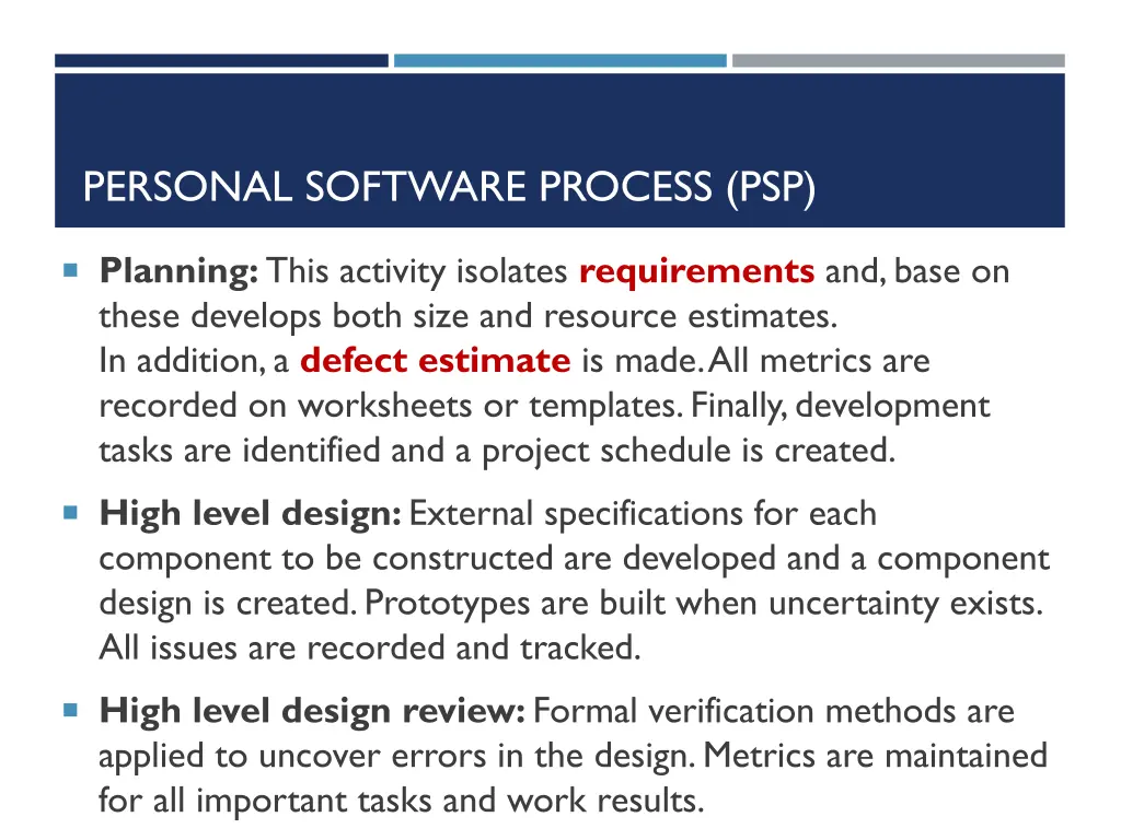 personal software process psp 1