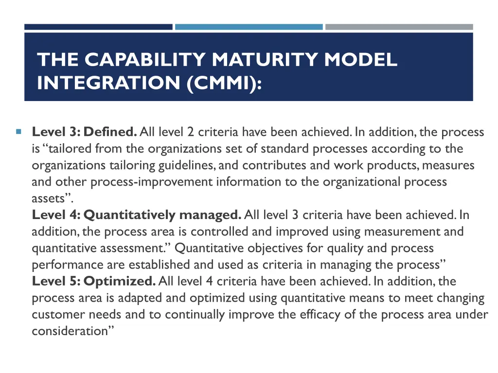 the capability maturity model integration cmmi 3