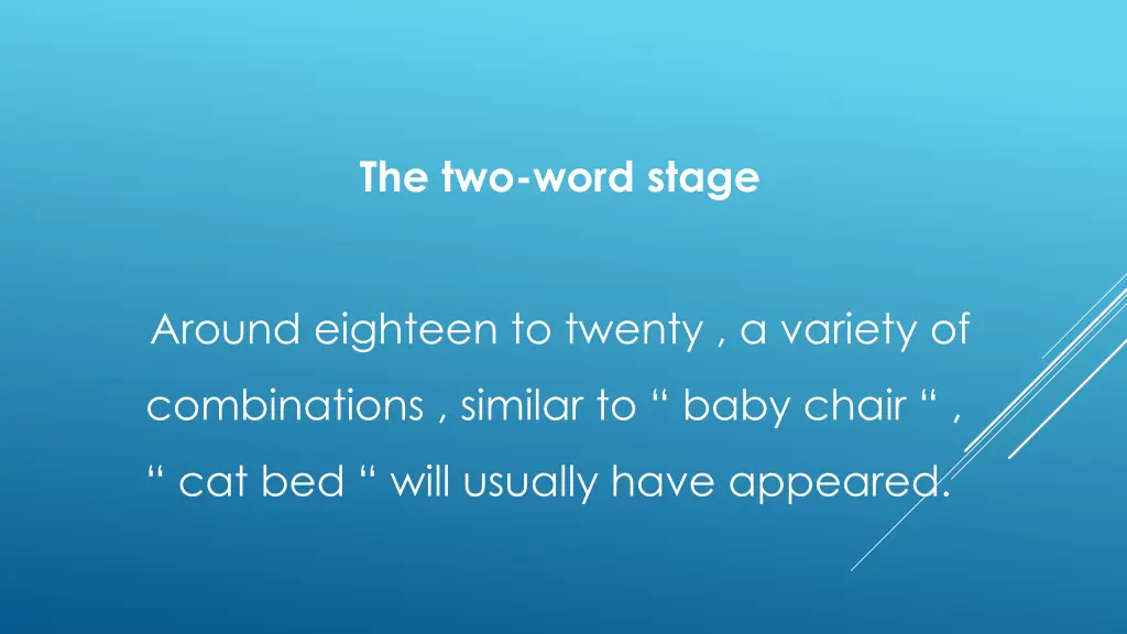 the two word stage