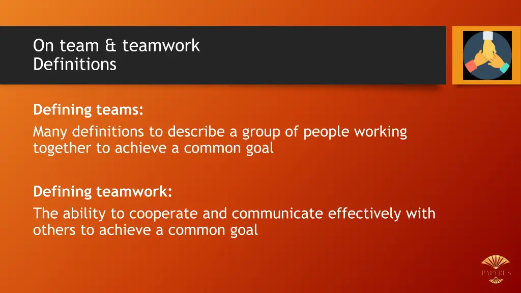 on team teamwork definitions