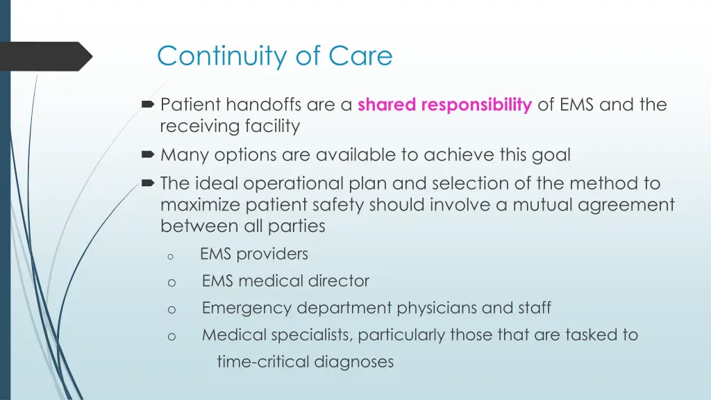 continuity of care